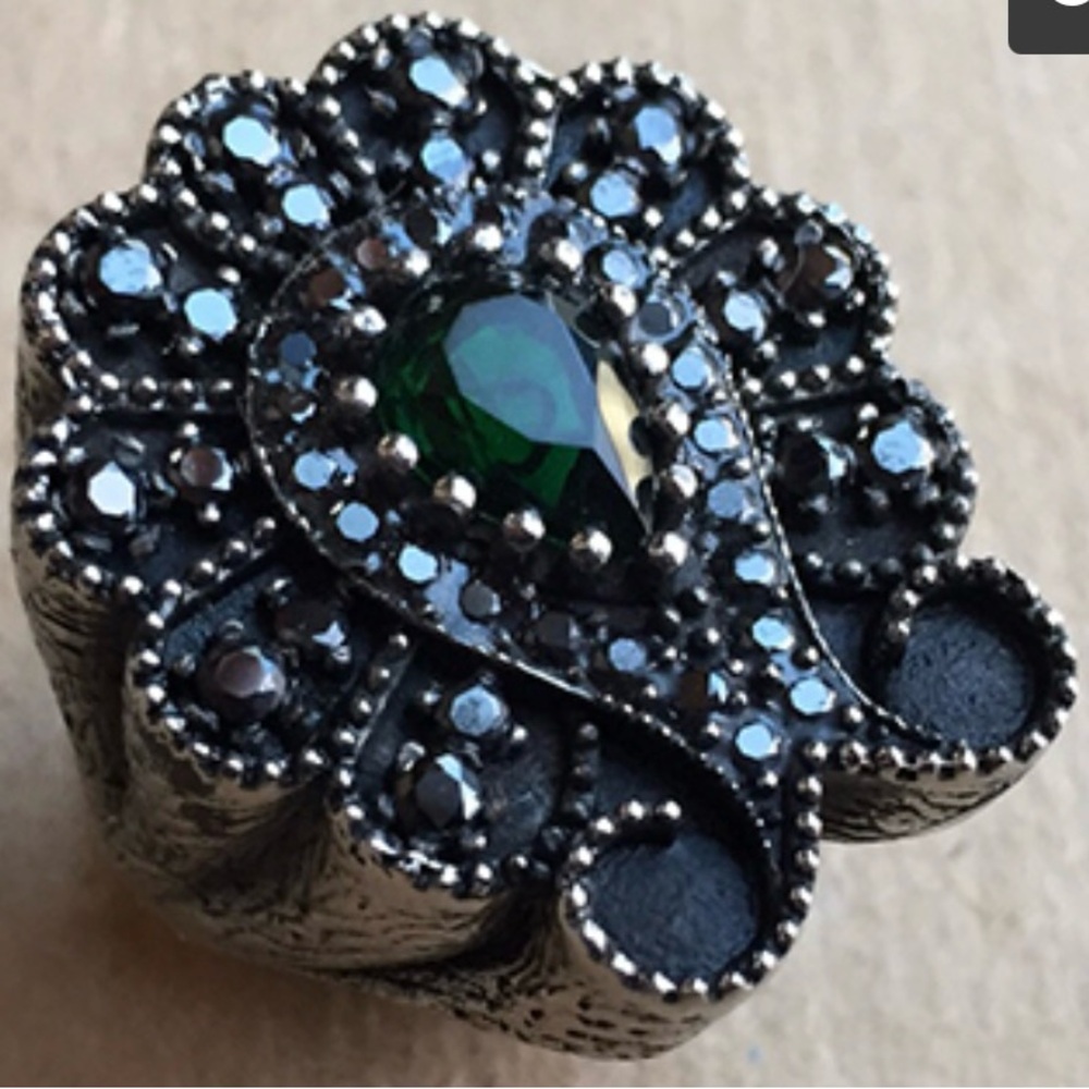 Evil Pawn Jewelry Dowsing Ring in Green Tourmaline